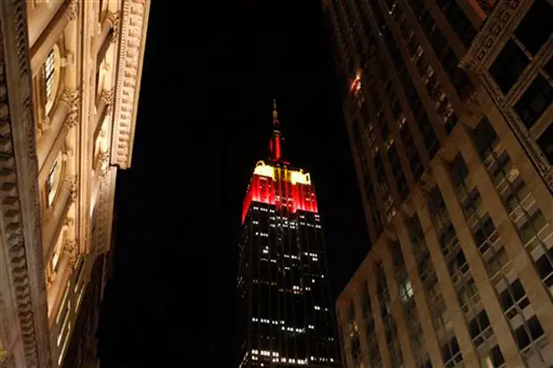The Empire State Building went red and yellow last night for China.
